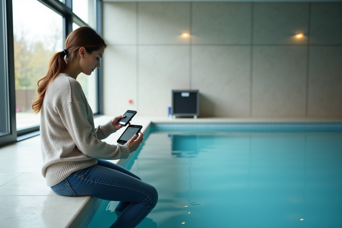 Femme vérifiant le chauffage d