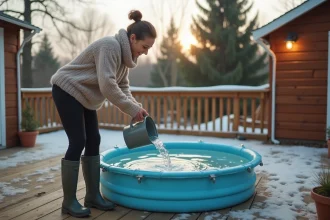 Système de chauffage pour piscine en hiver avec pompe à chaleur