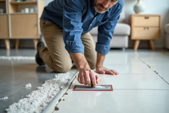 Colle pour carrelage adaptée au chauffage au sol